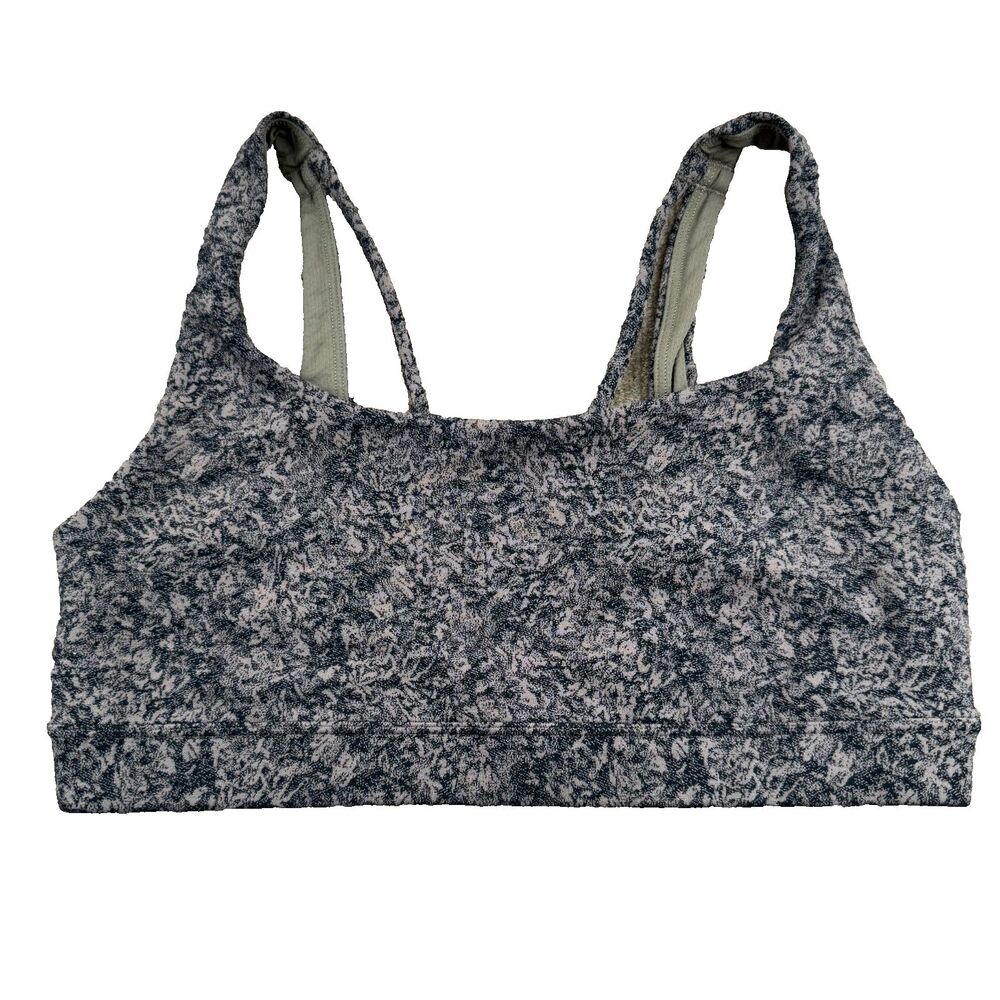 Athleta Exhale Sport Bra Women's M Flower Print Brown